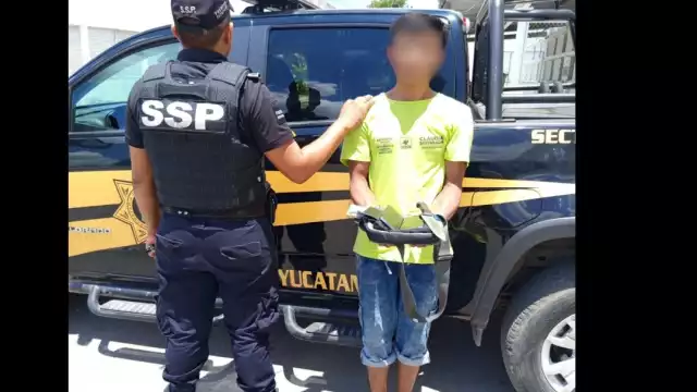 El acusado fue detenido por elementos policiacos de la SSP de Yucatán.