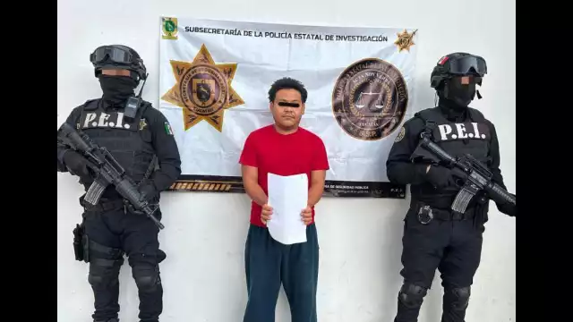 Joaquín Alejandro “N” fue presentado por la Secretaría de Seguridad Pública de Yucatán.