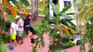A través de las redes sociales se difundieron varios videos y fotos donde se ve a personas tratando de agredir a los propietarios de los inmuebles para asustarlos