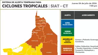 9 municipios de Campeche alcanzan la Alerta Naranja por Huracán Beryl