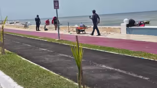 Malecón de Campeche alcanza 55% de avance en su rehabilitación