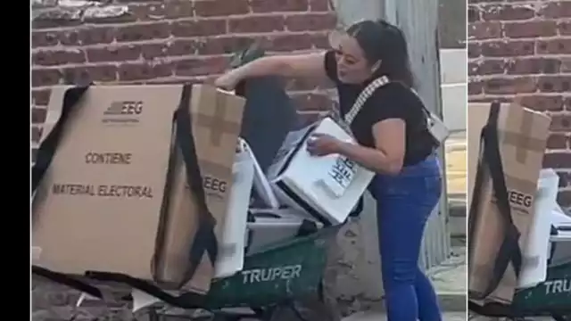 Funcionaria de casilla en Irapuato, llegó con el material electoral en una carretilla,