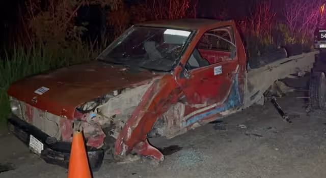 Así terminó la camioneta en Hopelchén