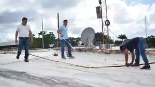 INAH verifica daños en el Palacio Municipal de Tzucacab por riesgo de colapso