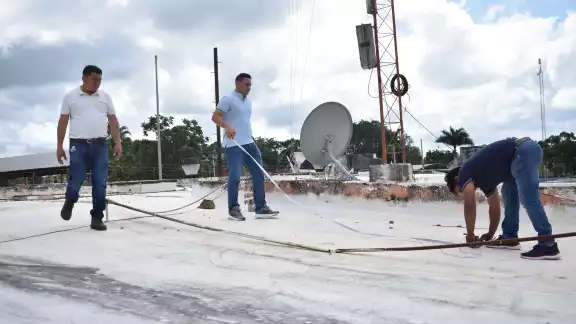 Avanzan las diligencias para restaurar el Palacio Municipal tras daños estructurales en columnas Avanzan las diligencias para restaurar el Palacio Municipal tras daños estructurales en columnas