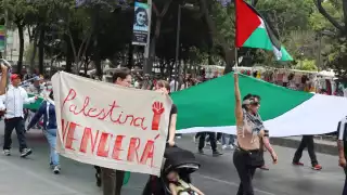 Saldo blanco; así estuvo la marcha pro Palestina en la CDMX este 7 de octubre