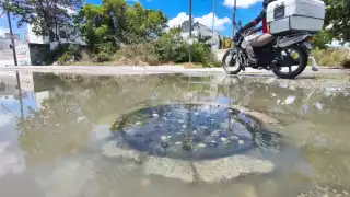 Más de un mes con “lagunas  negras": Vecinos de  la SM 208 de Cancún reportan fugas de aguas residuales