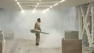 Fumigan estaciones del Tren Maya en Campeche para combatir el dengue