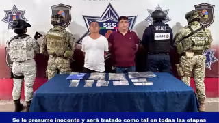 Los dos sujetos detenidos fueron presentados por las autoridades.