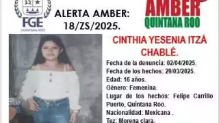 Activan alerta Amber por desaparición de menor de 16 años en Felipe Carrillo Puerto