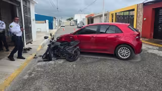 Motociclista lesionado tras choque en Campeche