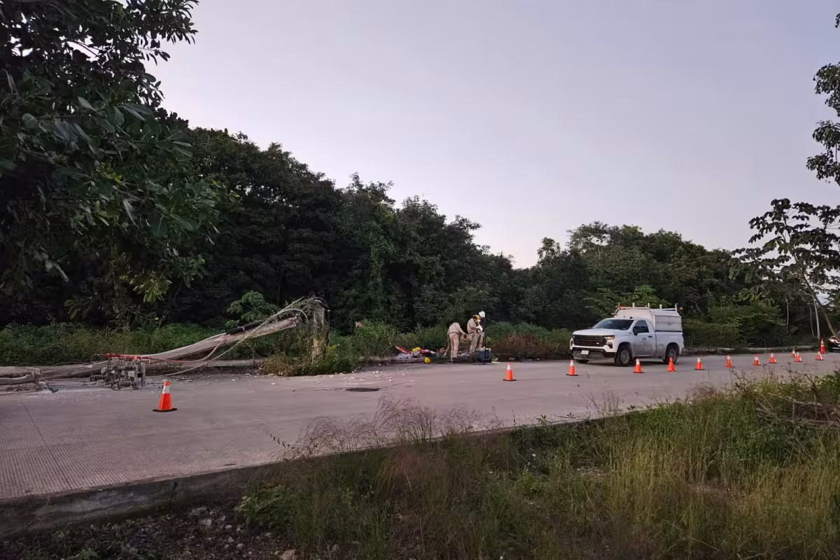 Camioneta impacta y derriba postes de la CFE; accidente deja sin luz ...