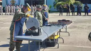 La destrucción se llevó a cabo en el Campo Militar 32-A “General de División Salvador Alvarado”