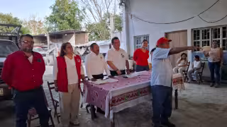 Fabián Beh Huchin durante su toma de protesta como nuevo dirigente de la CNC en Yucatán, donde llamó a fortalecer al sector campesino.