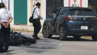 Choque frente al Conalep en Playa Norte deja un lesionado y caos vial en Ciudad del Carmen