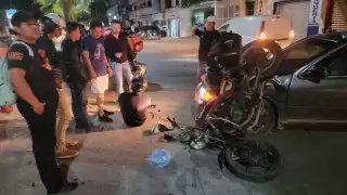 Motociclista lesionado en la Francisco I Madero