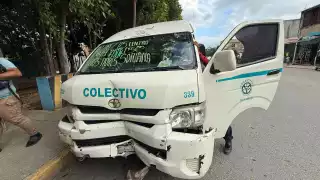 Así terminó la unidad, luego de que el chofer perdiera el control por discutir.