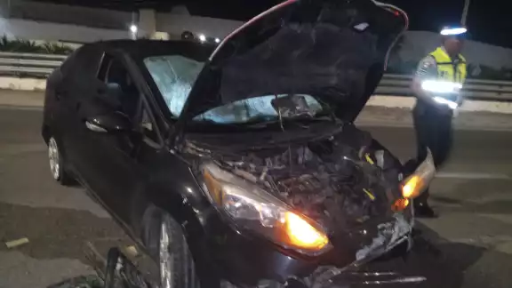 Los pasajeros del automóvil resultaron ilesos del accidente Los pasajeros del automóvil resultaron ilesos del accidente