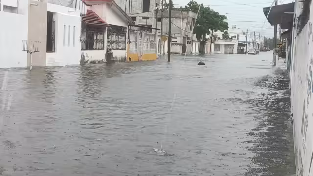 Los niveles del agua de la colonia 08 de octubre logran en ciertas partes llegar hasta las rodillas