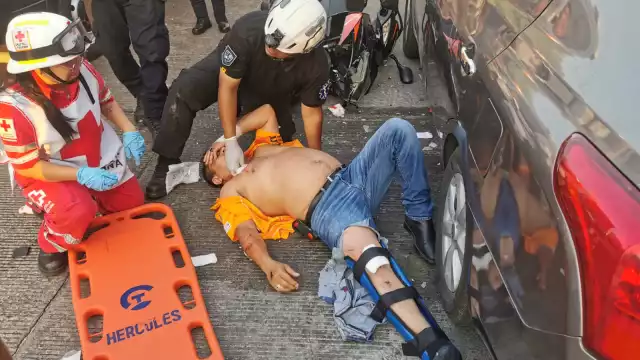 La lesión que sufrió el motociclista fue grave, por lo que tuvo que ser trasladado.