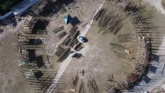 Personal de Protección Civil lleva a cabo una revisión del ruedo artesanal de la Ciudad de Reyes