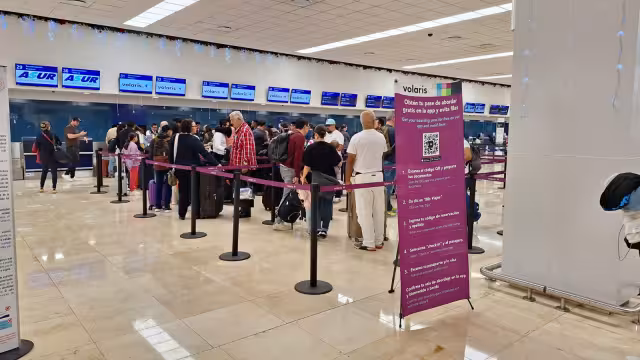 La afluencia de pasajeros en el aeropuerto de Mérida