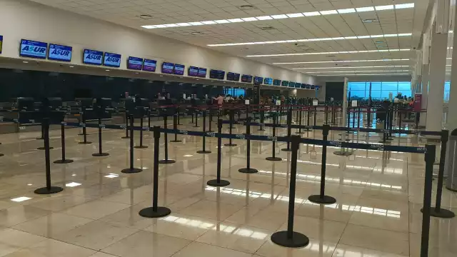 El aeropuerto de Mérida registra una baja afluencia de viajeros
