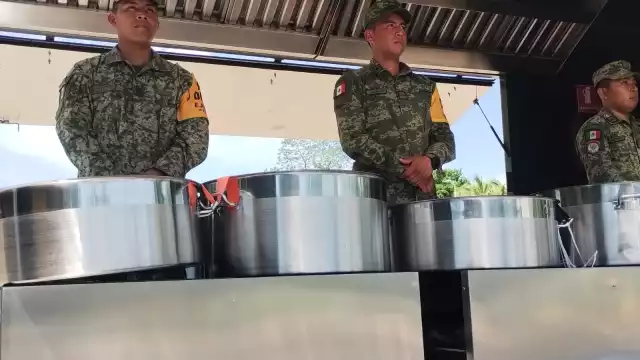 El Capitán Segundo Intendente, Jesús Iván Ávalos Arriazola, detalló el funcionamiento de la cocina durante el Plan DN-III-E.