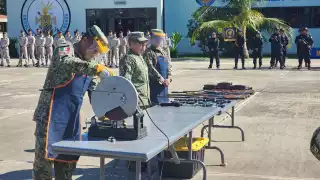 Destruyen 35 armas decomisadas en operativos en Yucatán