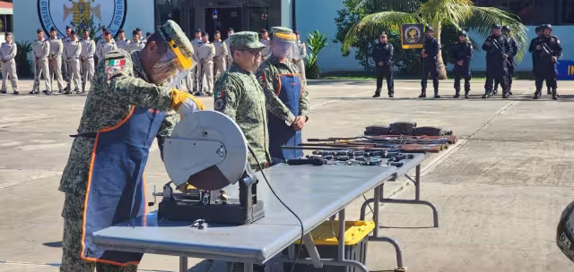 La destrucción se llevó a cabo en el Campo Militar 32-A “General de División Salvador Alvarado”