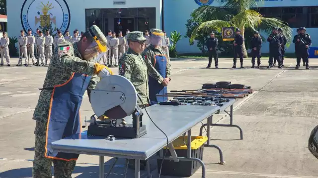 La destrucción se llevó a cabo en el Campo Militar 32-A “General de División Salvador Alvarado”