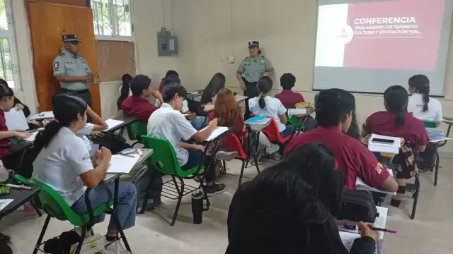 Guardia Nacional capacita a estudiantes de Candelaria en seguridad vial