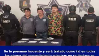 Los tres sujetos detenidos fueron presentados por la SSC del estado.