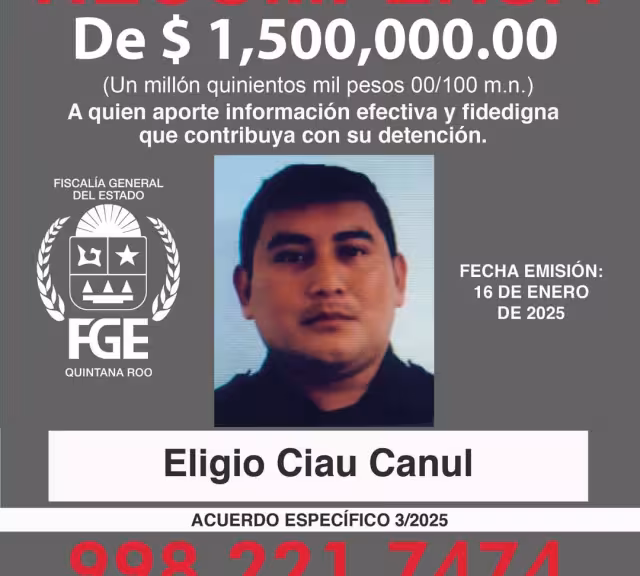 La recompensa para cualquier tipo de información de su paradero subió al millón 500