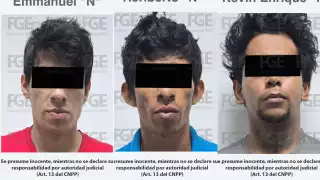 Los detenidos fueron identificados como Kevin Enrique “N”, Jorge Emmanuel “N”, Heriberto “N” y un menor de edad