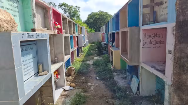 Muchos rincones del panteón se encuentran totalmente en el olvido.