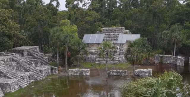 El sitio arqueológico está ubicado en una zona crítica entre la sabana y el manglar.