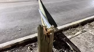 Conductor tira un poste en colonia de Camepche y huye del lugar