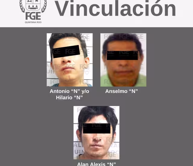 Los vinculados fueron identificados como Antonio "N", Anselmo "N" y Alan Alexis "N"