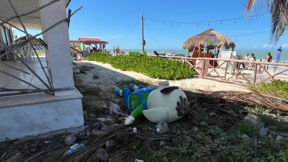 La Pig Beach presenta graves daños tras el paso del Huracán Milton