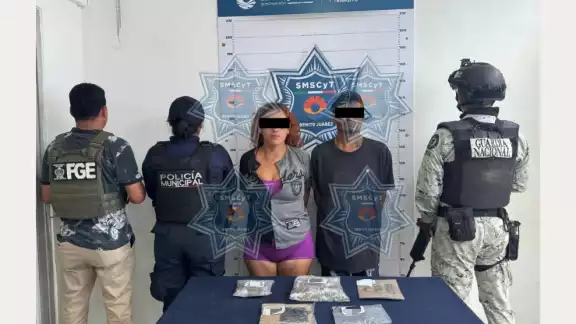 Los detenidos fueron identificados como Guadalupe del Pilar “N” y Marco Antonio “N” Los detenidos fueron identificados como Guadalupe del Pilar “N” y Marco Antonio “N”