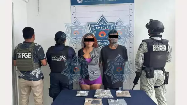 Los detenidos fueron identificados como Guadalupe del Pilar “N” y Marco Antonio “N”