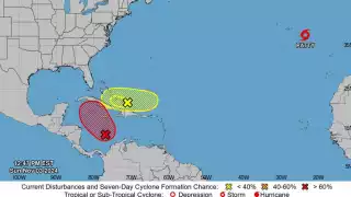 Alerta en Quintana Roo: Zona de baja presión incrementa un 90% su formación ciclónica