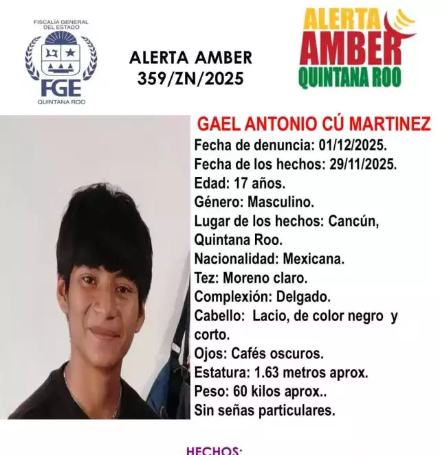 El menor había salido de su trabajo en la pizzería Bella Roma localizada en Ciudad Natura antes de desaparecer