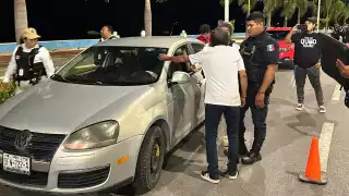 Operativo de alcoholemia en el malecón de Campeche deja siete vehículos confiscados
