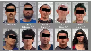 La FGE dio a conocer a las 10 personas vinculadas por narcomenudeo.