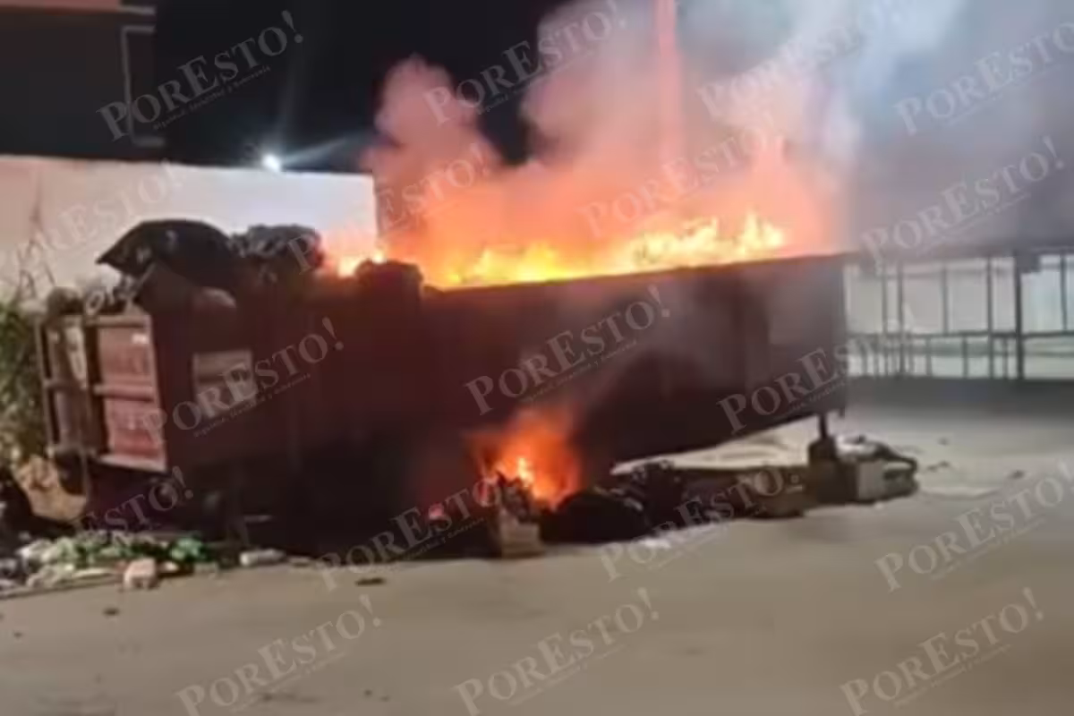 Madrugada de fuego en Escárcega; incendian contenedor de basura - PorEsto