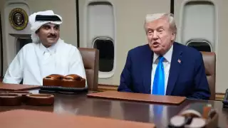 Donald Trump, presidente de EU, y el emir de Catar, Tamim bin Hamad Al Thani
