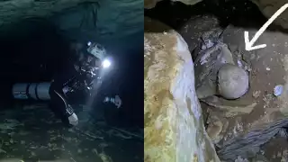 Los restos óseos se encuentran a 20 metros de profundidad