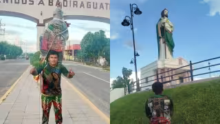 Ricardo Uc Chan, originario de Seybaplaya, viajó hasta Badiraguato, Sinaloa, por devoción religiosa.